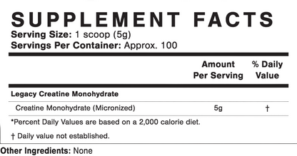 Legacy Creatine | 100 Servings | Pure Creatine Monohydrate