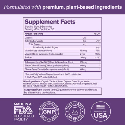 Menopause Supplements with Black Cohosh & Ashwagandha